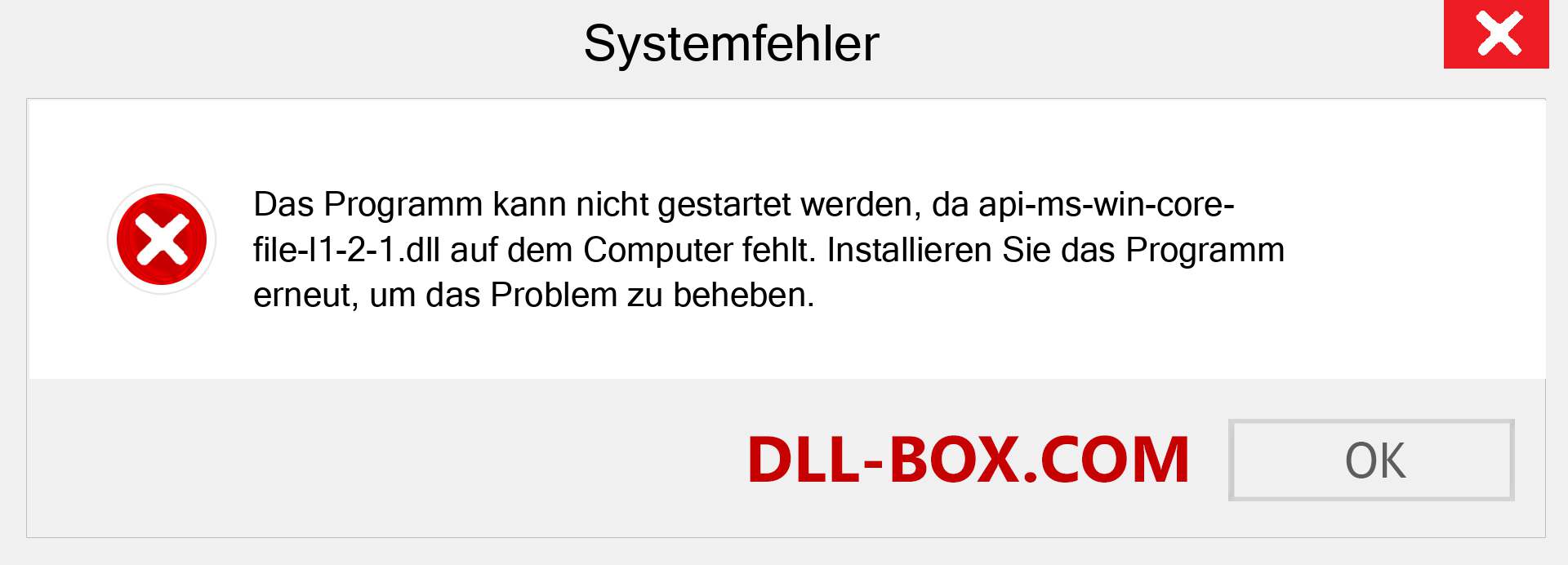 api-ms-win-core-file-l1-2-1.dll-Datei fehlt?. Download für Windows 7, 8, 10 - Fix api-ms-win-core-file-l1-2-1 dll Missing Error unter Windows, Fotos, Bildern